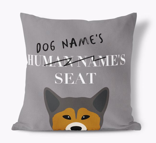 Human's Seat: Personalized {breedFullName} Canvas Pillow